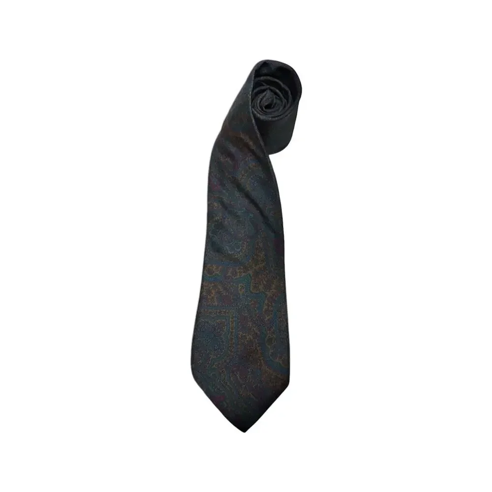 Brooks Brothers Makers Blue Burgundy Paisley Silk Tie Necktie